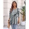 Zeagoo Womens Tops 3/4 Sleeve loose fit dressy Tunics Plus Size Boho Shirts(Gray-jh741)