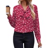 Zeagoo Blouses for Women Bow Tie Neck Chiffon Long Sleeve Shirt Work Tops(Cx282)