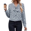 Zeagoo Blouses for Women Bow Tie Neck Chiffon Long Sleeve Shirt Work Tops(Cx285)