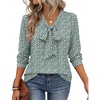 Zeagoo Blouses for Women Bow Tie Neck Chiffon Long Sleeve Shirt Work Tops(Xh521)