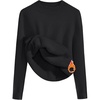 Zeagoo Women’s Fleece Sherpa Lined Sweater Mock Neck Long Sleeve Thermal Shirt 2026 Fall Winter Fuzzy Knit Jumper Tops S-XXL(Black)