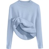 Zeagoo Women’s Fleece Sherpa Lined Sweater Mock Neck Long Sleeve Thermal Shirt 2026 Fall Winter Fuzzy Knit Jumper Tops S-XXL(Clear Blue)