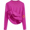 Zeagoo Women’s Fleece Sherpa Lined Sweater Mock Neck Long Sleeve Thermal Shirt 2026 Fall Winter Fuzzy Knit Jumper Tops S-XXL(Hot Pink)