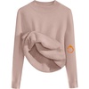 Zeagoo Women’s Fleece Sherpa Lined Sweater Mock Neck Long Sleeve Thermal Shirt 2026 Fall Winter Fuzzy Knit Jumper Tops S-XXL(Khaki)