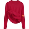 Zeagoo Women’s Fleece Sherpa Lined Sweater Mock Neck Long Sleeve Thermal Shirt 2026 Fall Winter Fuzzy Knit Jumper Tops S-XXL(Red)