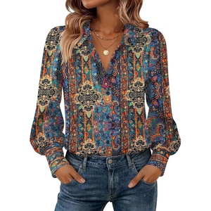 Zeagoo Women Button Down Shirts Casual Long Sleeve Tops Work Blouses(Mz721-multicolored)