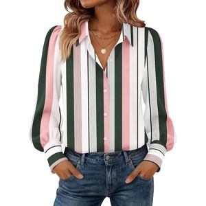 Zeagoo Women Button Down Shirts Casual Long Sleeve Tops Work Blouses(Tz264-stripe)