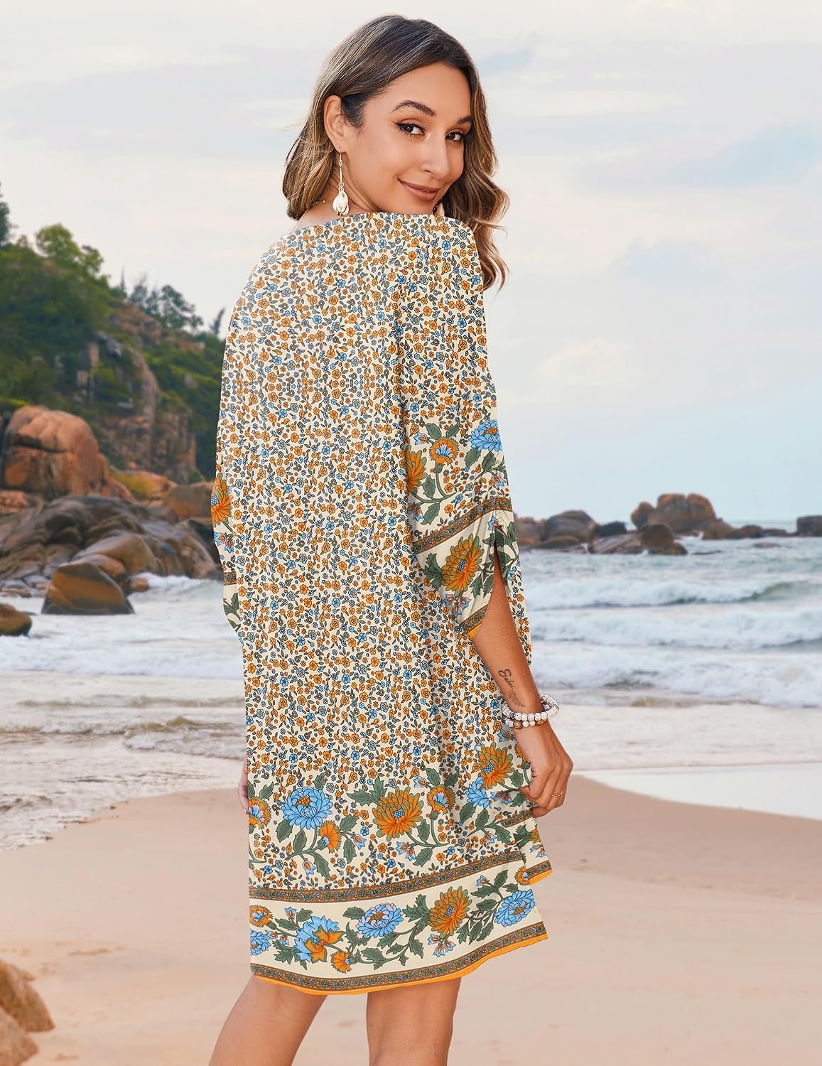 image:imageZeagoo Womens Casual Beach Boho Summer Dress01 Apricot