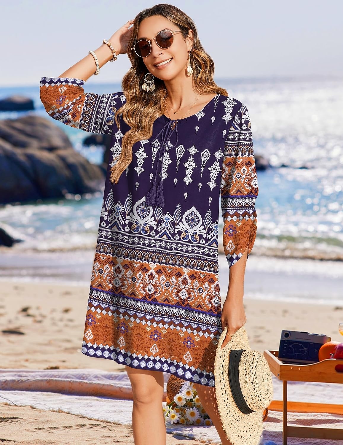 image:imageZeagoo Womens Casual Beach Boho Summer Dress01 Navy