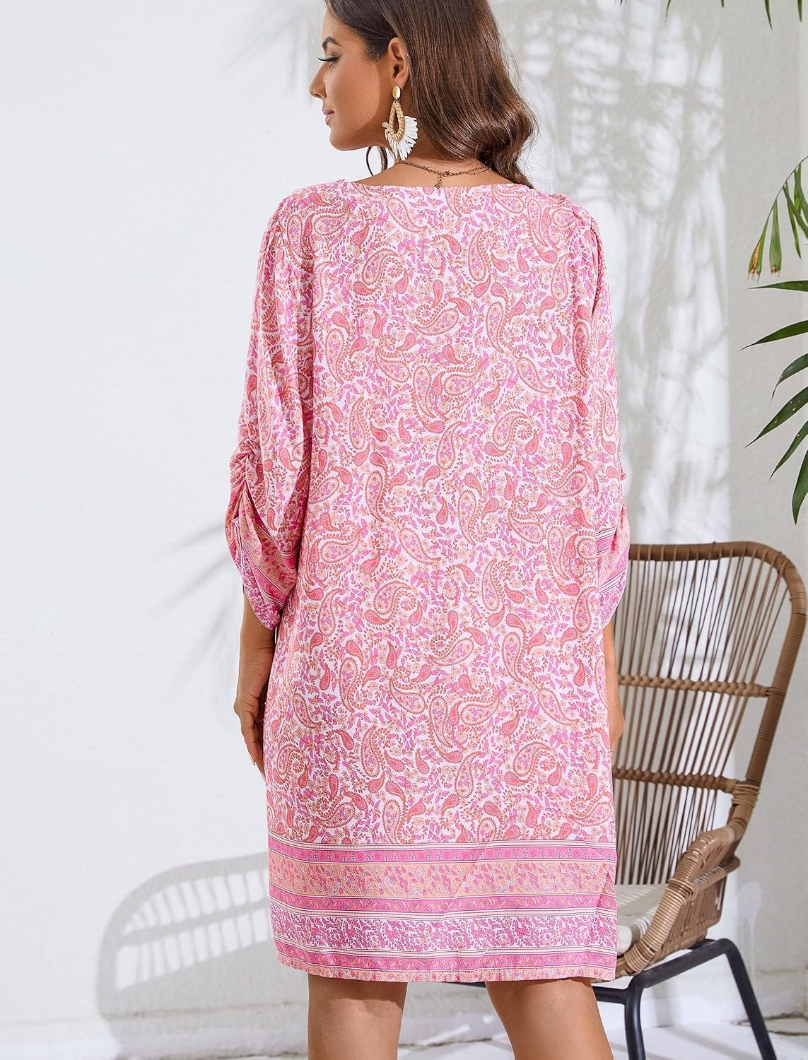 image:imageZeagoo Womens Casual Beach Boho Summer Dress01 Pink