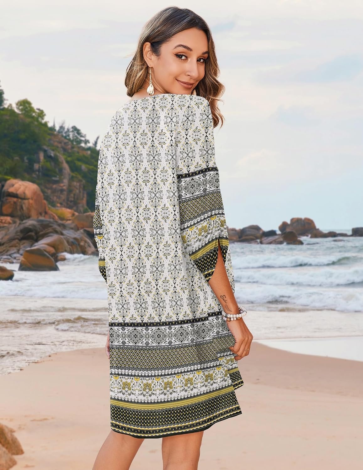 image:imageZeagoo Womens Casual Beach Boho Summer Dress01 White