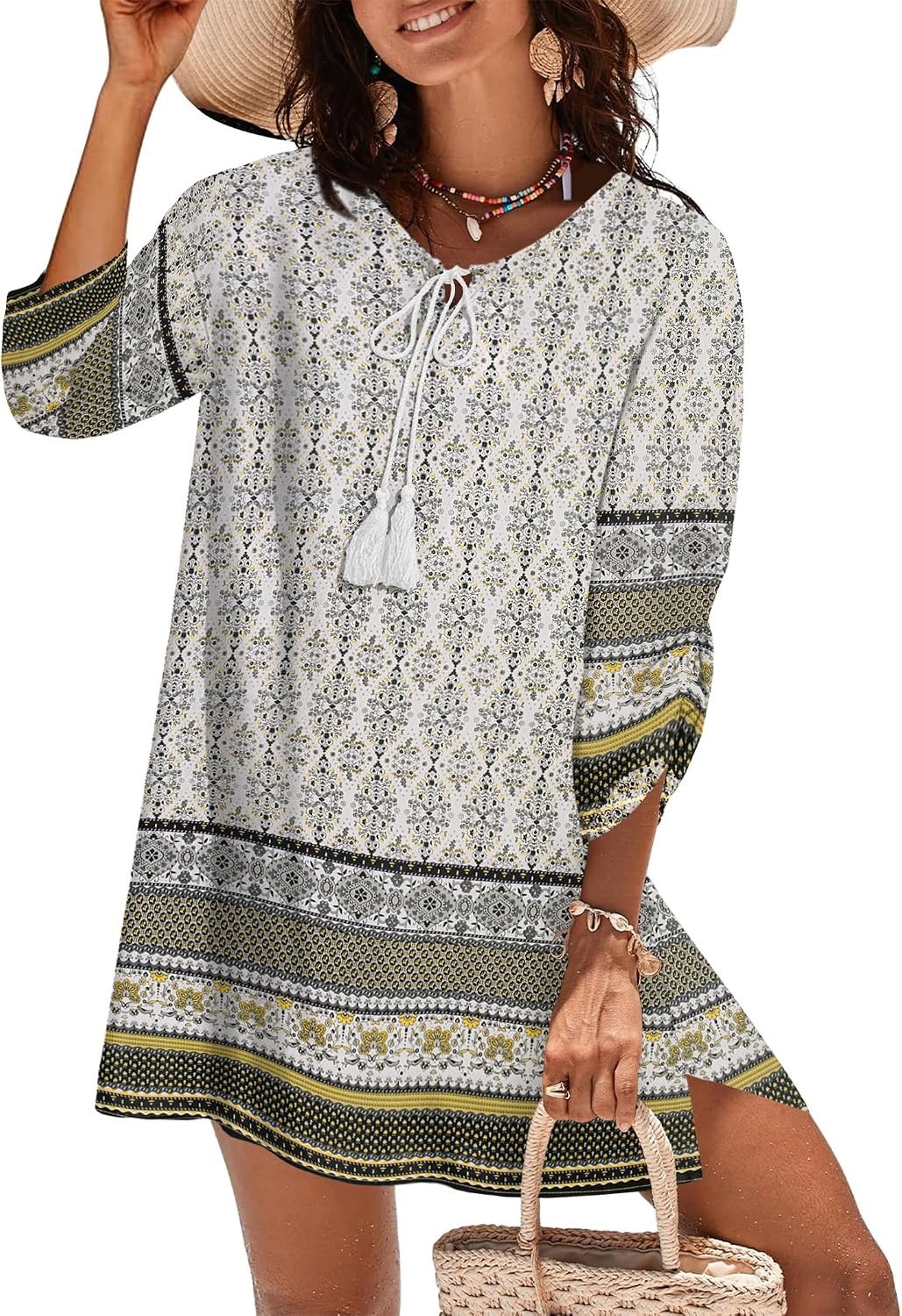 image:imageZeagoo Womens Casual Beach Boho Summer Dress01 White