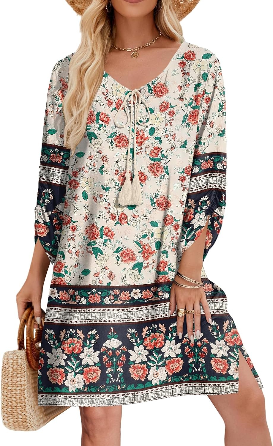 image:imageZeagoo Womens Casual Beach Boho Summer Dress02 Apricot