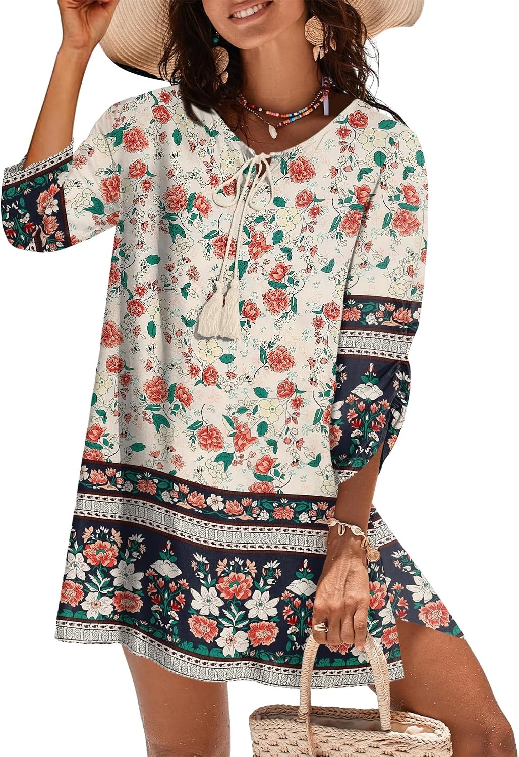 image:imageZeagoo Womens Casual Beach Boho Summer Dress02 Apricot