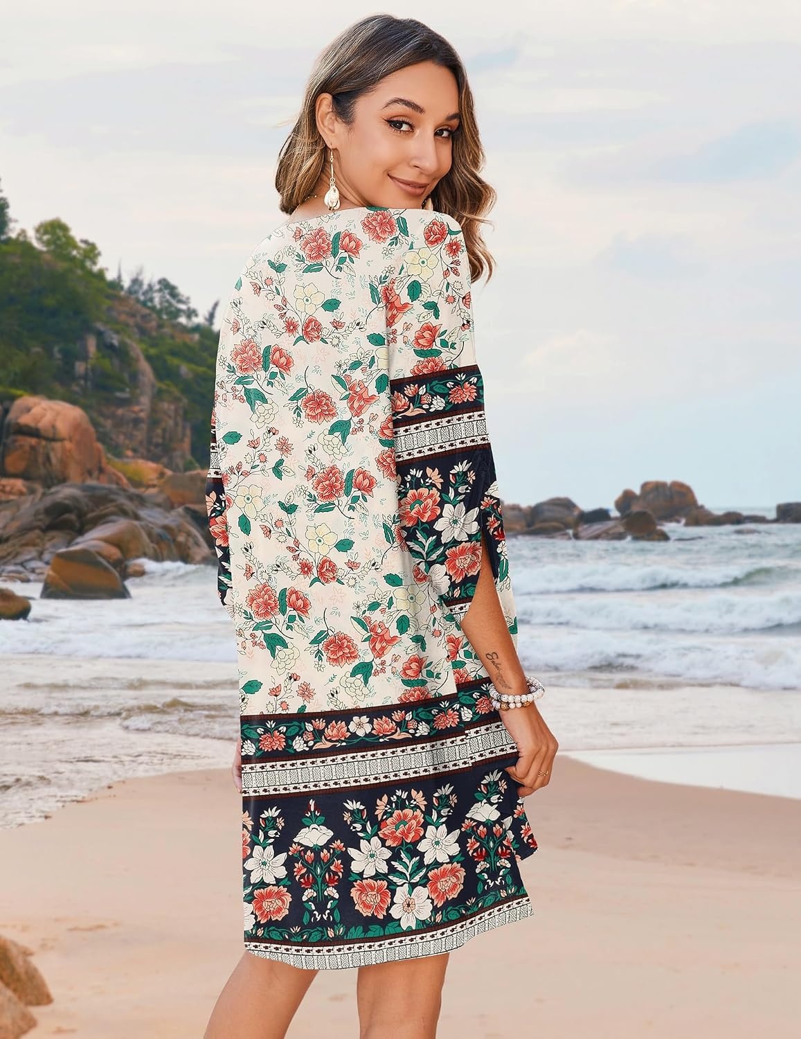 image:imageZeagoo Womens Casual Beach Boho Summer Dress02 Apricot