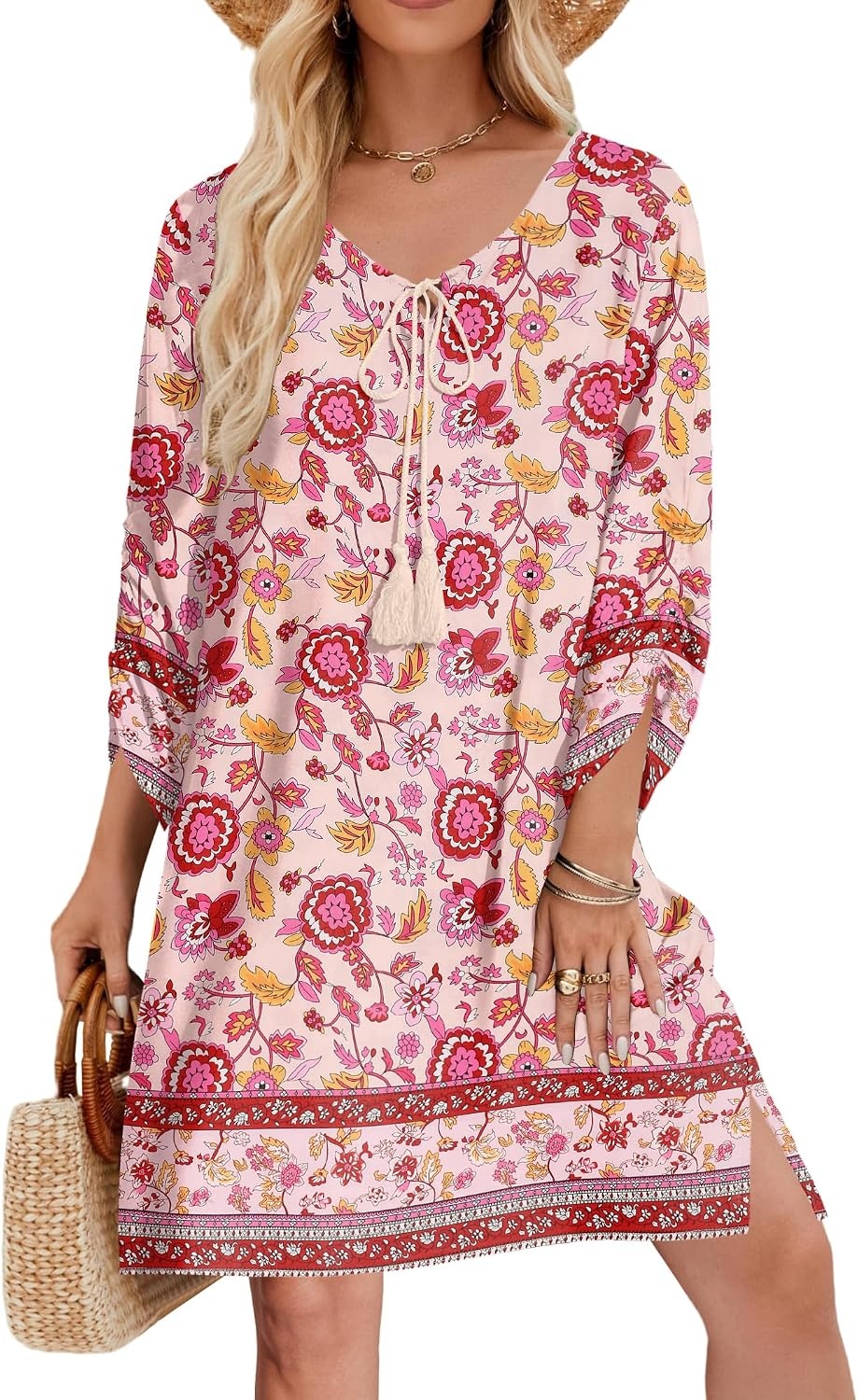 image:imageZeagoo Womens Casual Beach Boho Summer Dress02 Pink