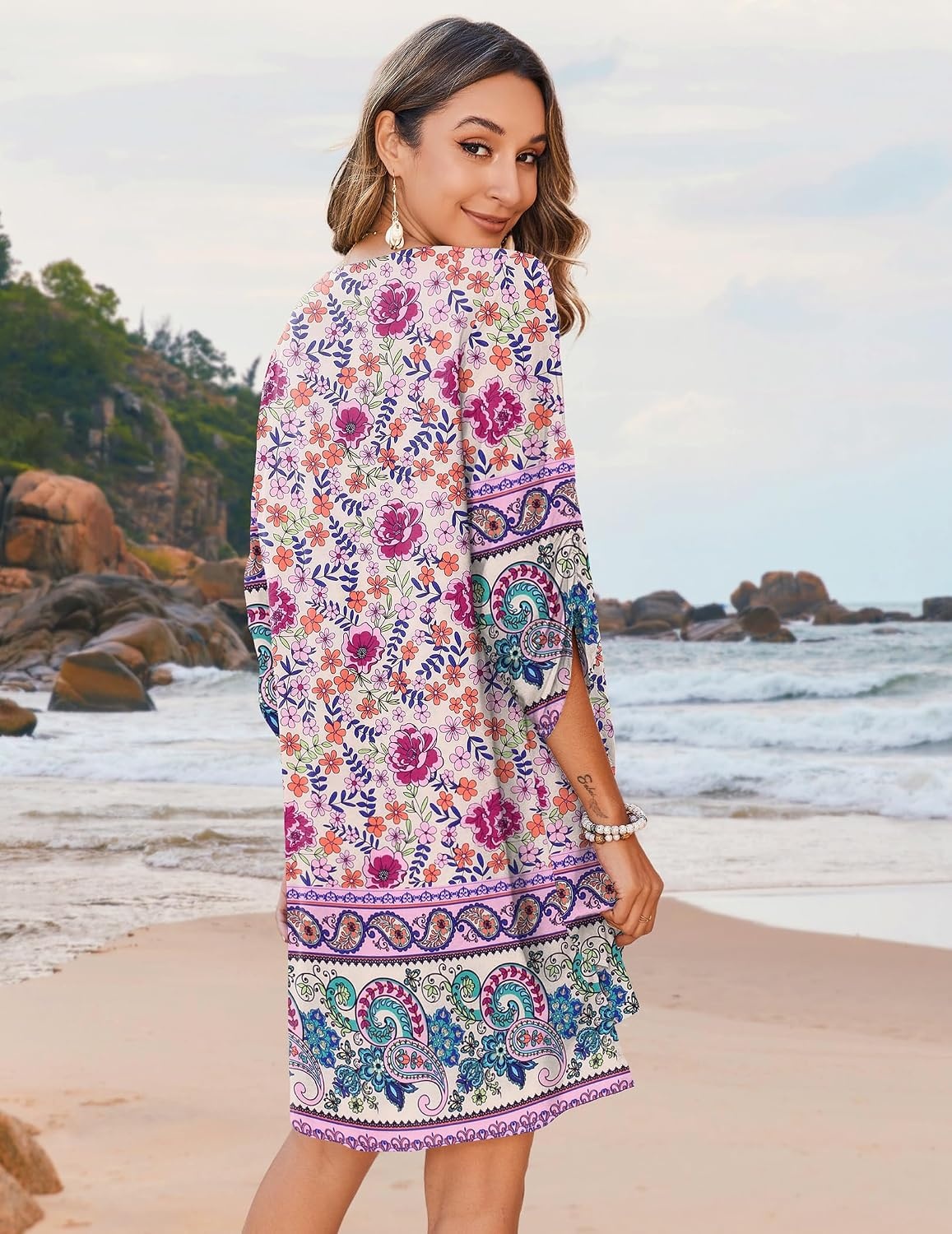 image:imageZeagoo Womens Casual Beach Boho Summer Dress03 Apricot