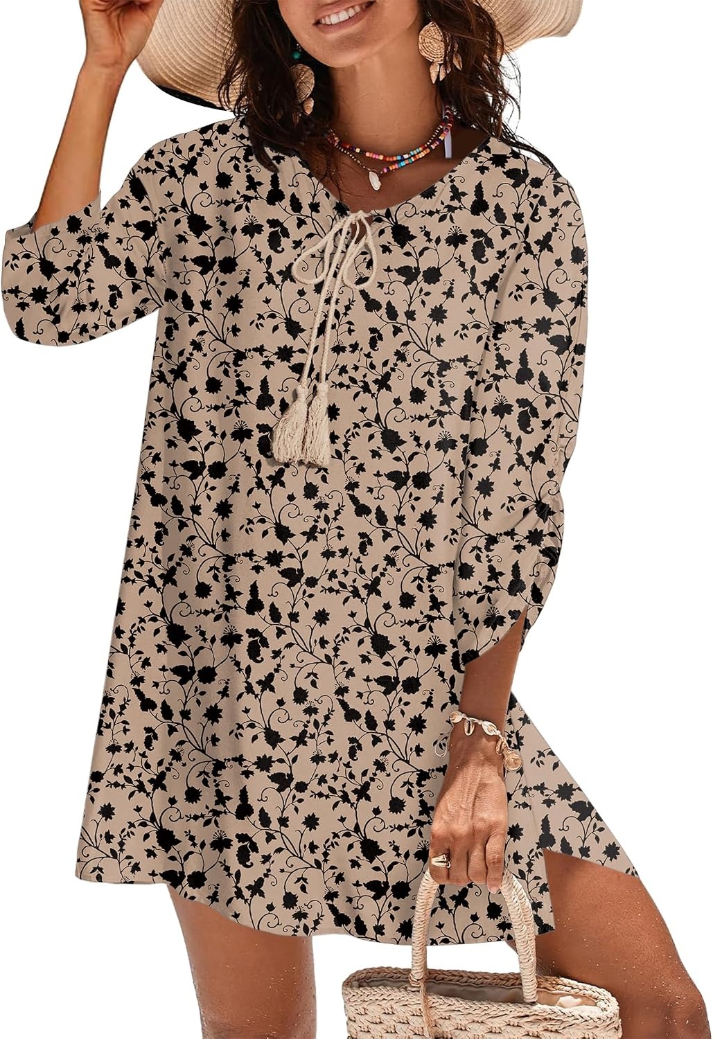 image:imageZeagoo Womens Casual Beach Boho Summer DressBeige