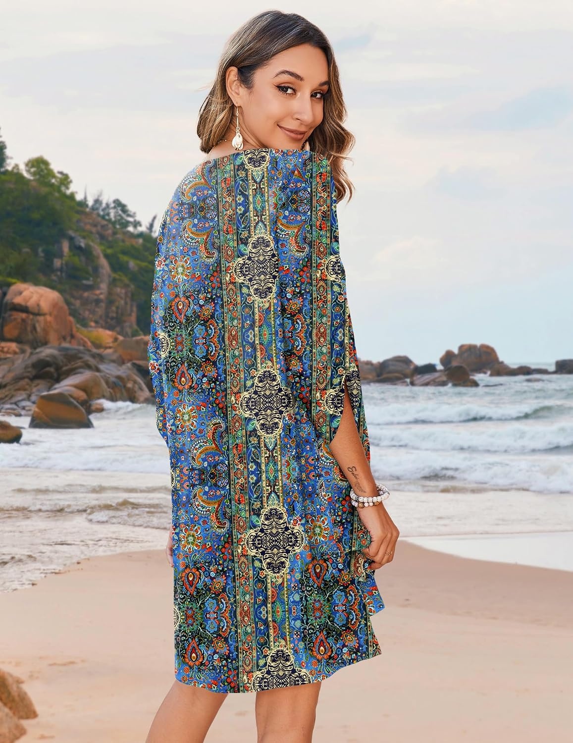 image:imageZeagoo Womens Casual Beach Boho Summer DressBlue Mz779
