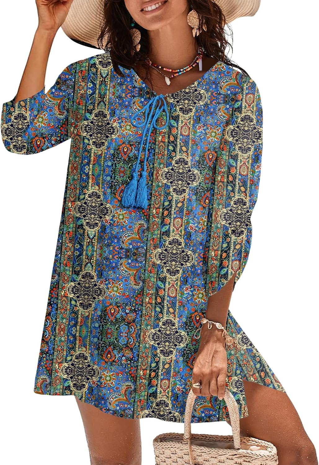 image:imageZeagoo Womens Casual Beach Boho Summer DressBlue Mz779