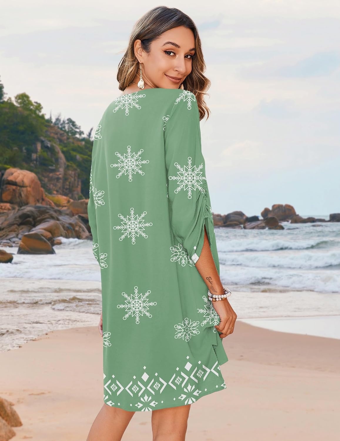 image:imageZeagoo Womens Casual Beach Boho Summer DressGreen Mz915