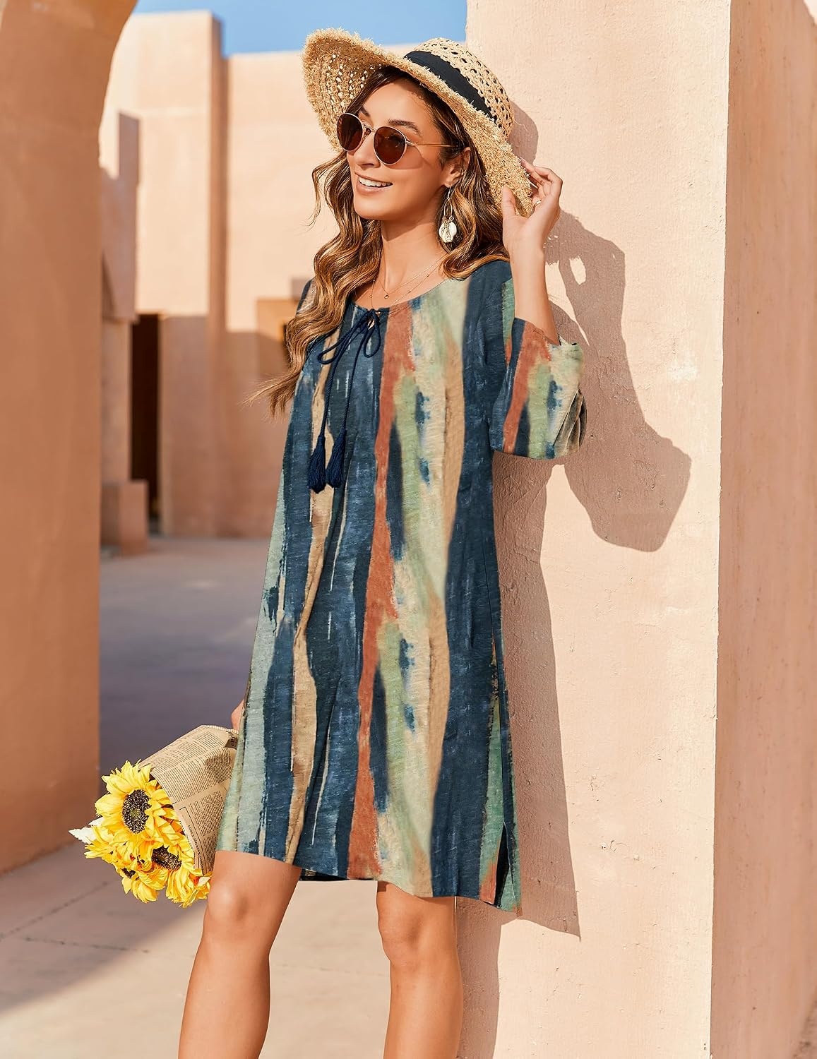 image:imageZeagoo Womens Casual Beach Boho Summer DressKhaki Cx289