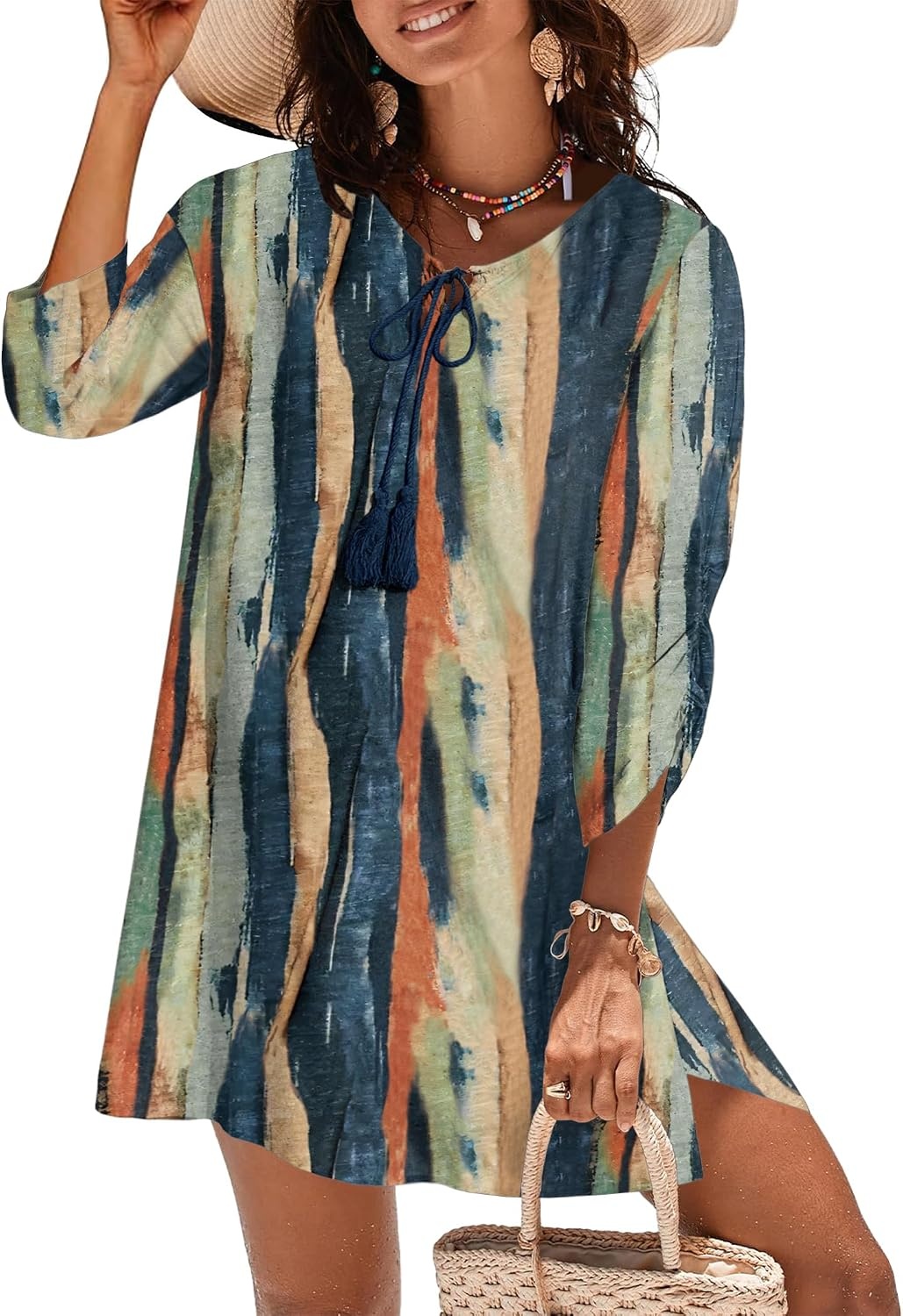 image:imageZeagoo Womens Casual Beach Boho Summer DressKhaki Cx289