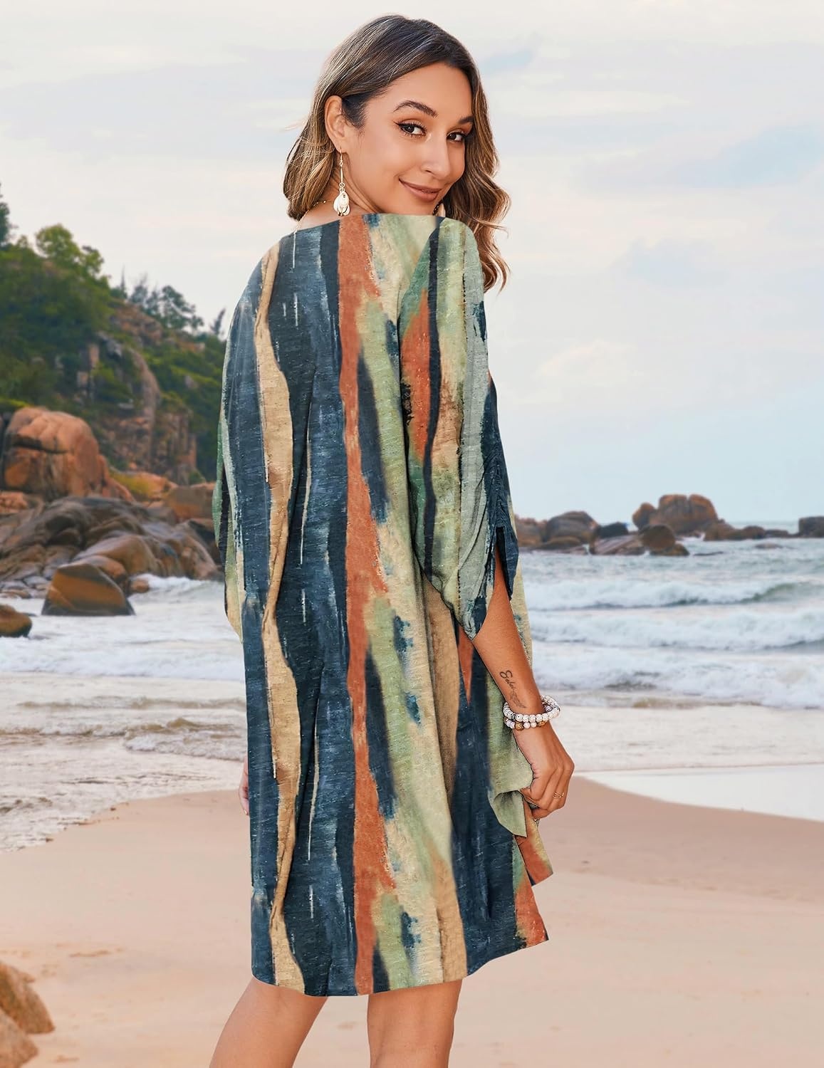 image:imageZeagoo Womens Casual Beach Boho Summer DressKhaki Cx289