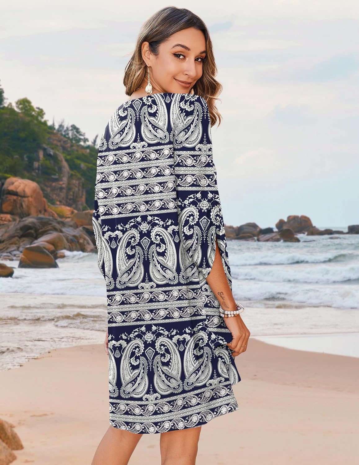 image:imageZeagoo Womens Casual Beach Boho Summer DressNavy Mz908