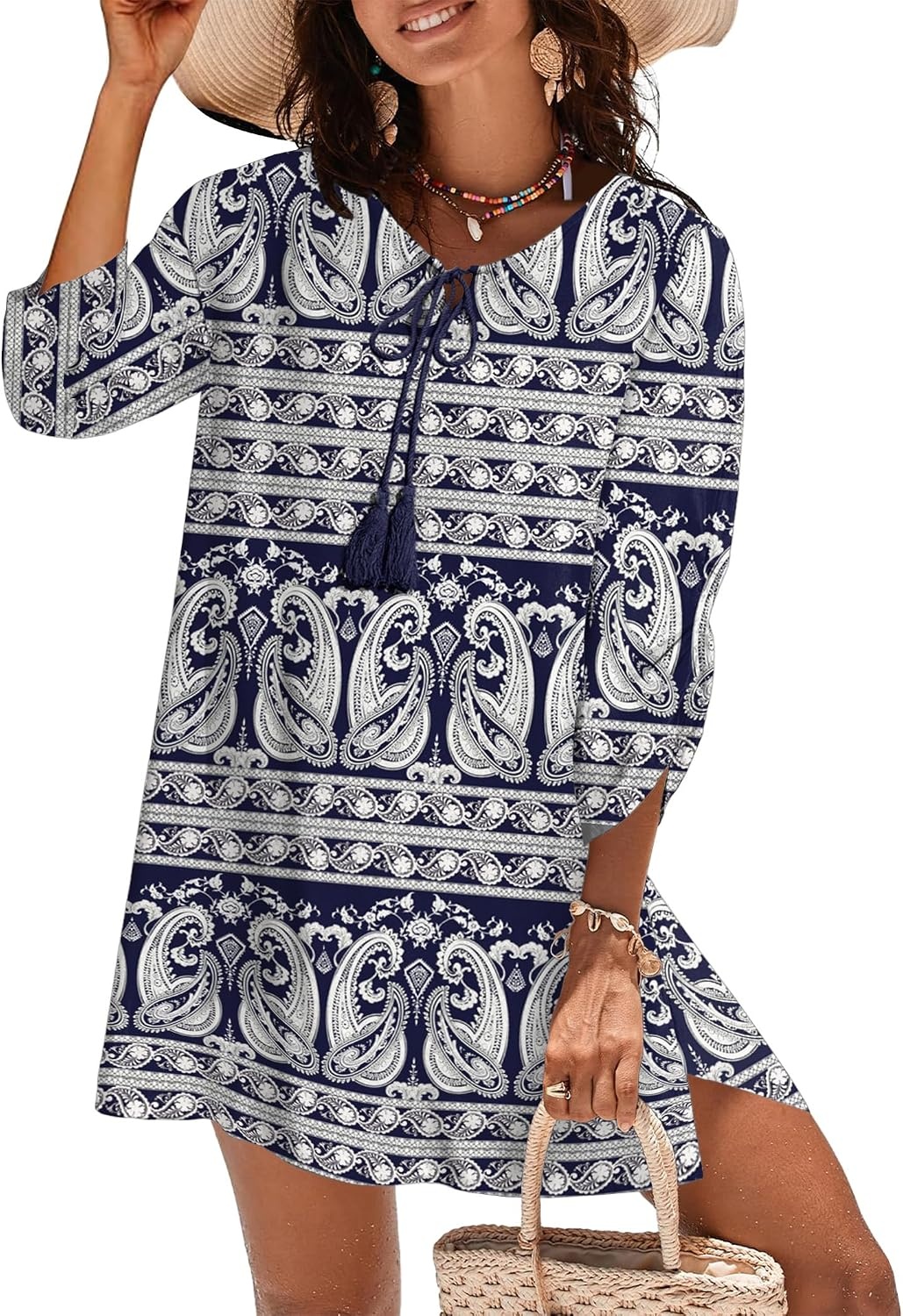 image:imageZeagoo Womens Casual Beach Boho Summer DressNavy Mz908