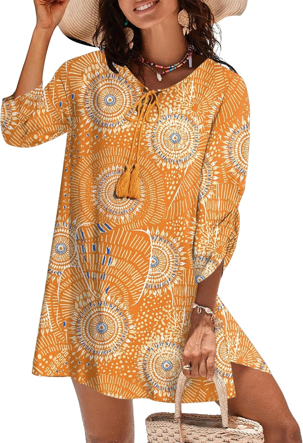 image:imageZeagoo Womens Casual Beach Boho Summer DressOrange Cx294