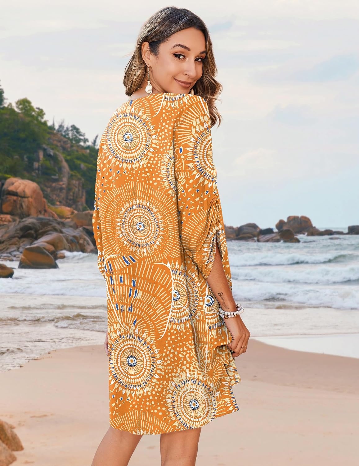 image:imageZeagoo Womens Casual Beach Boho Summer DressOrange Cx294