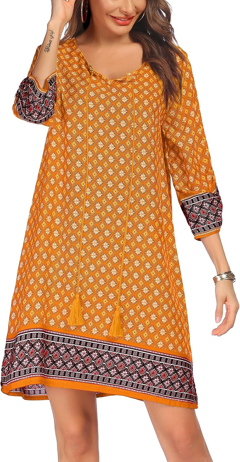 image:imageZeagoo Womens Casual Beach Boho Summer DressYellow