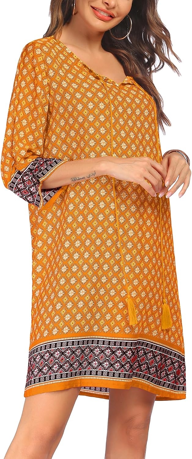image:imageZeagoo Womens Casual Beach Boho Summer DressYellow