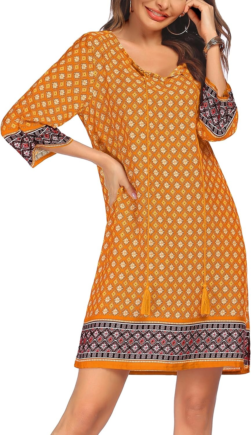 image:imageZeagoo Womens Casual Beach Boho Summer DressYellow