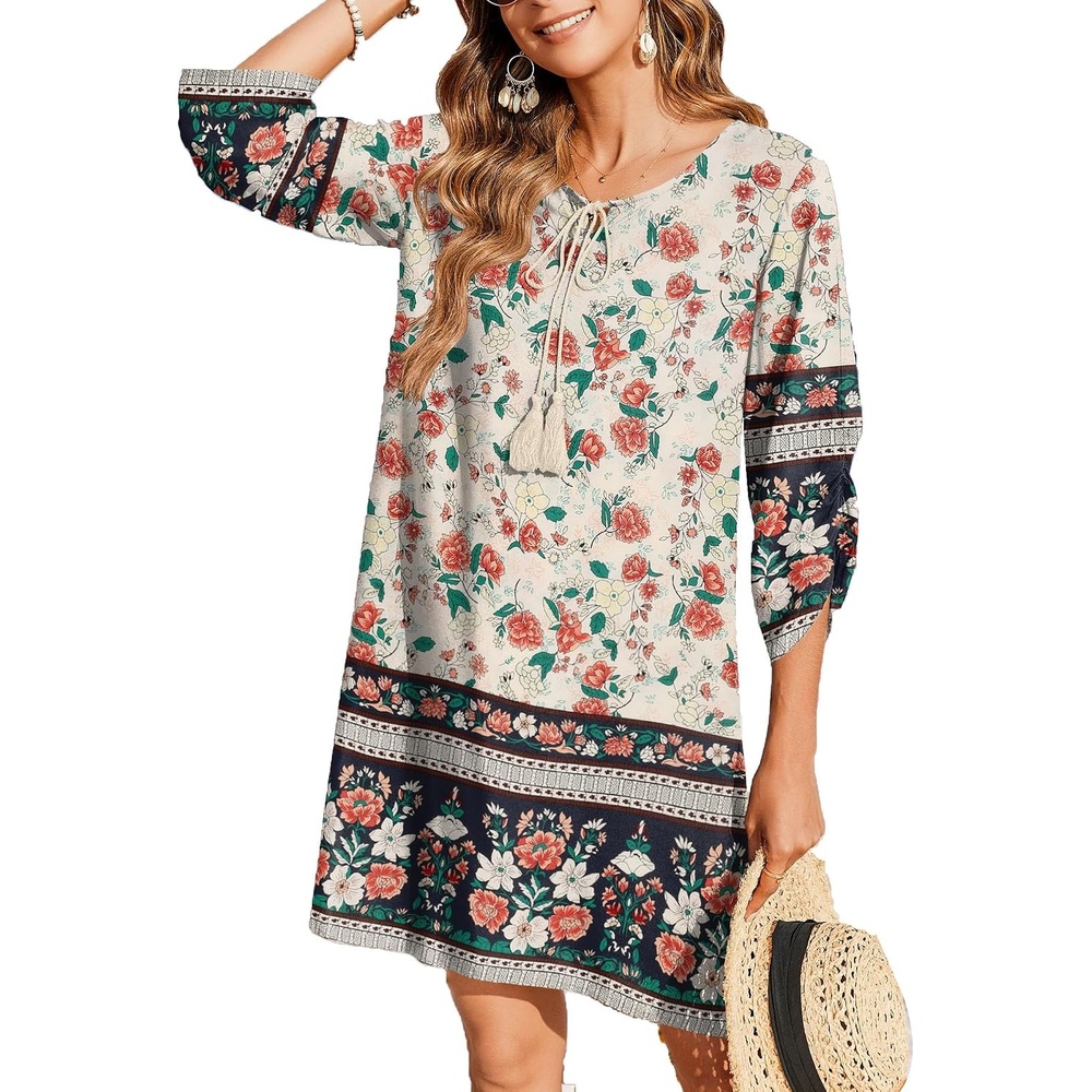 image:imageZeagoo Womens Casual Beach Boho Summer Dress02 Apricot