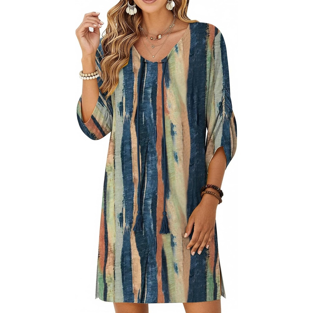 image:imageZeagoo Womens Casual Beach Boho Summer DressKhaki Cx289