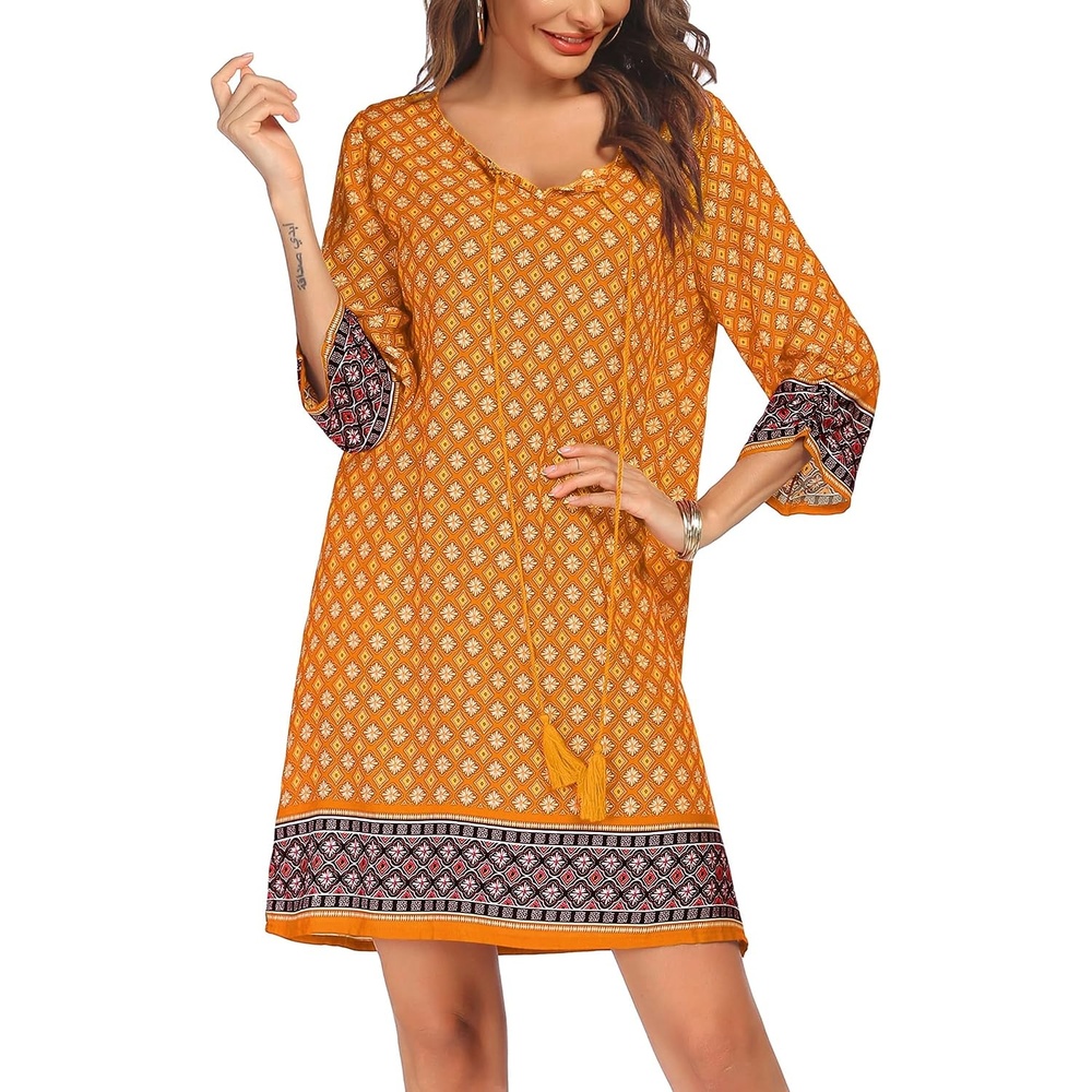 image:imageZeagoo Womens Casual Beach Boho Summer DressYellow