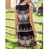 Zeagoo Summer Dresses for Women Boho Beach Dress Sleeveless Sundresses with Pockets Casual Loose Tank Tshirt Sun Dress(Black Printed)