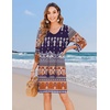 Zeagoo Womens Casual Beach Boho Summer Dress(01 Navy)