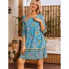Zeagoo Womens Casual Beach Boho Summer Dress(Blue Floral 01)