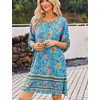 Zeagoo Womens Casual Beach Boho Summer Dress(Blue Floral 01)
