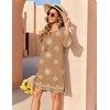 Zeagoo Womens Casual Beach Boho Summer Dress(Brown Mz917)