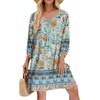 Zeagoo Womens Casual Beach Boho Summer Dress(Green)