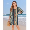 Zeagoo Womens Casual Beach Boho Summer Dress(Khaki Cx289)