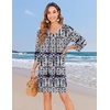 Zeagoo Womens Casual Beach Boho Summer Dress(Navy Mz908)