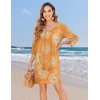 Zeagoo Womens Casual Beach Boho Summer Dress(Orange Cx294)
