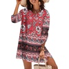 Zeagoo Womens Casual Beach Boho Summer Dress(Red)