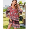 Zeagoo Womens Casual Beach Boho Summer Dress(Red)