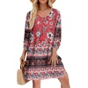 Zeagoo Womens Casual Beach Boho Summer Dress(Red)